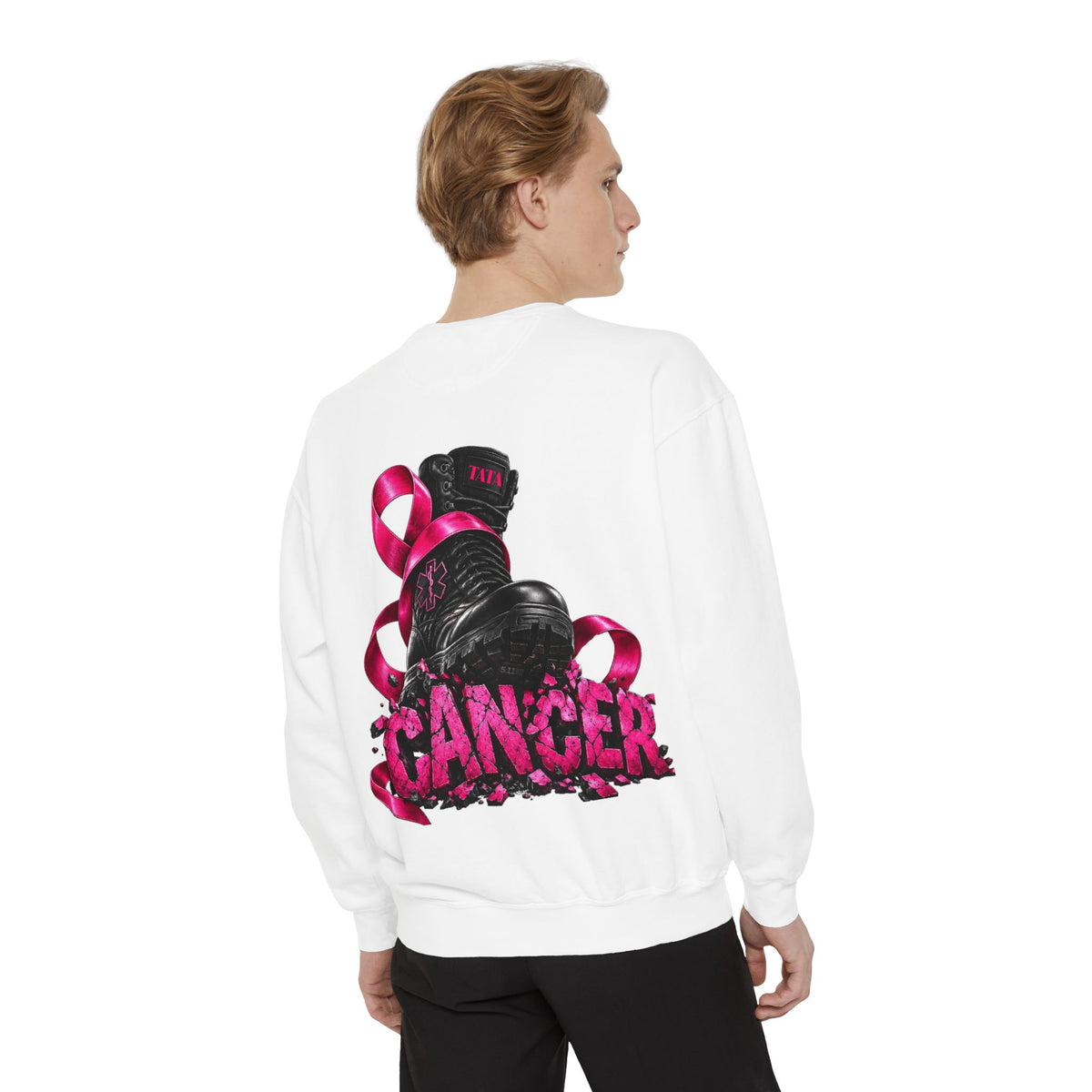 Cancer Awareness Sweatshirt  EMS Edition– Pink Ribbon Fighter Graphic Crewneck