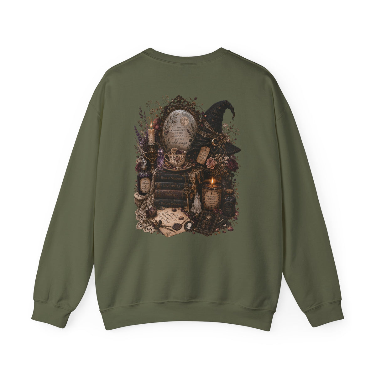 Witchy Apothecary Spellcaster Illustration Sweatshirt | Occult, Vintage Potion Art