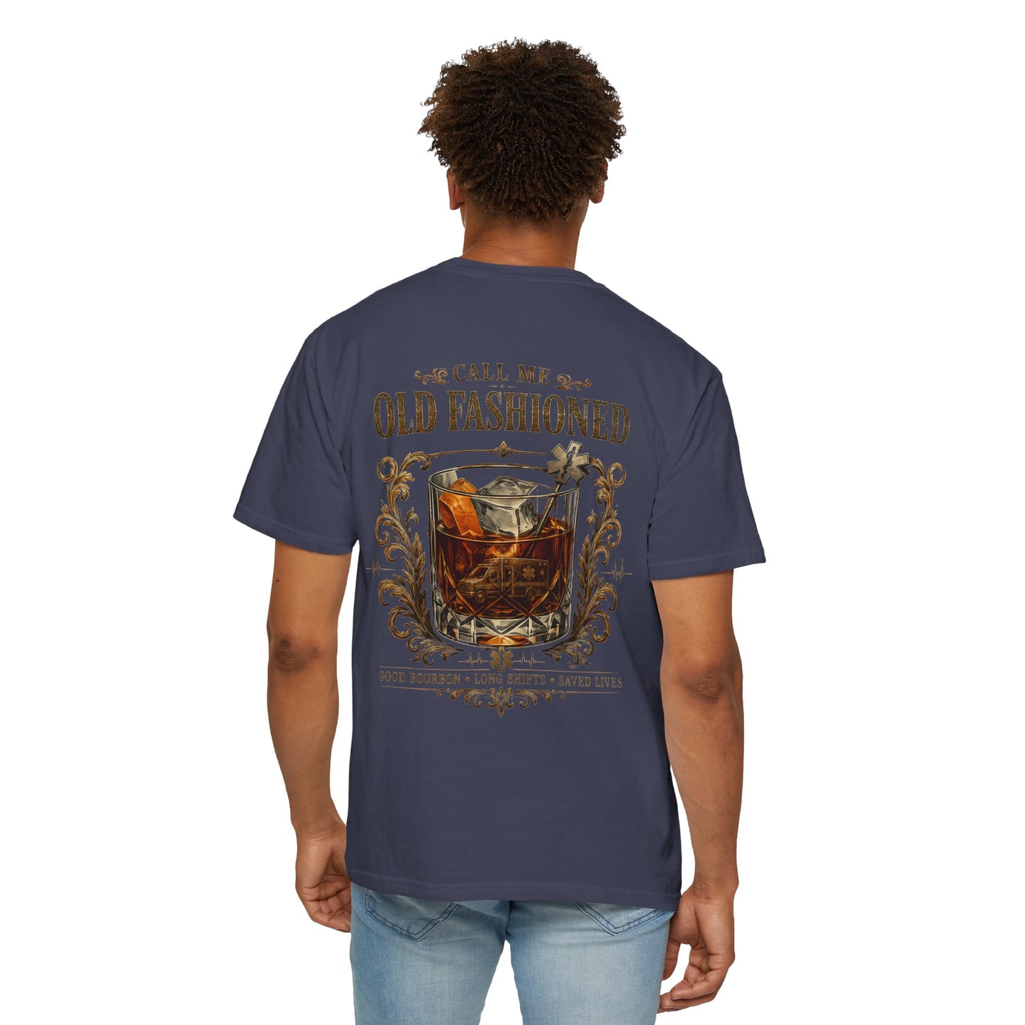 EMS Bourbon & Ambulance Whiskey T-Shirt — "Call Me Old Fashioned"