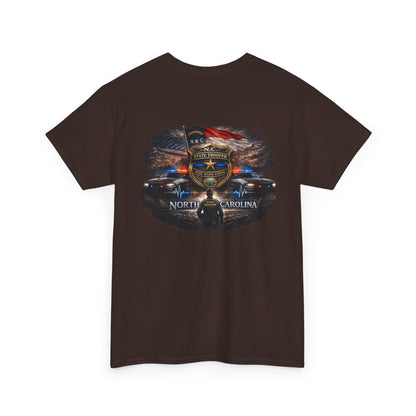 Sworn to serve-State Trooper Badge North Carolina T‑Shirt – Motto