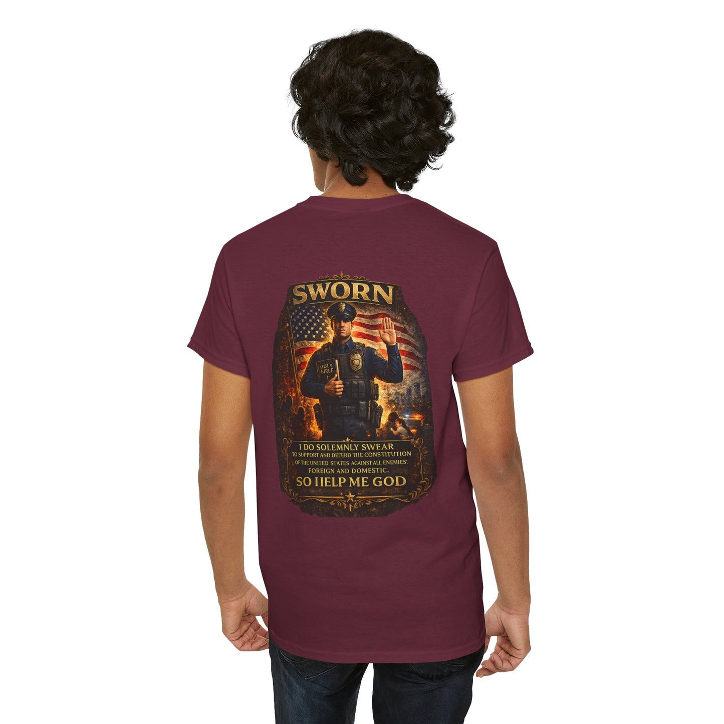 Law Enforcement Oath T-Shirt — Sworn Police Tribute Tee