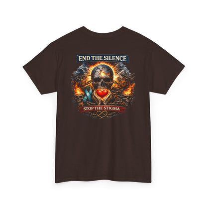 End The Silence Skull Mental Health Awareness Tee | Stop The Stigma
