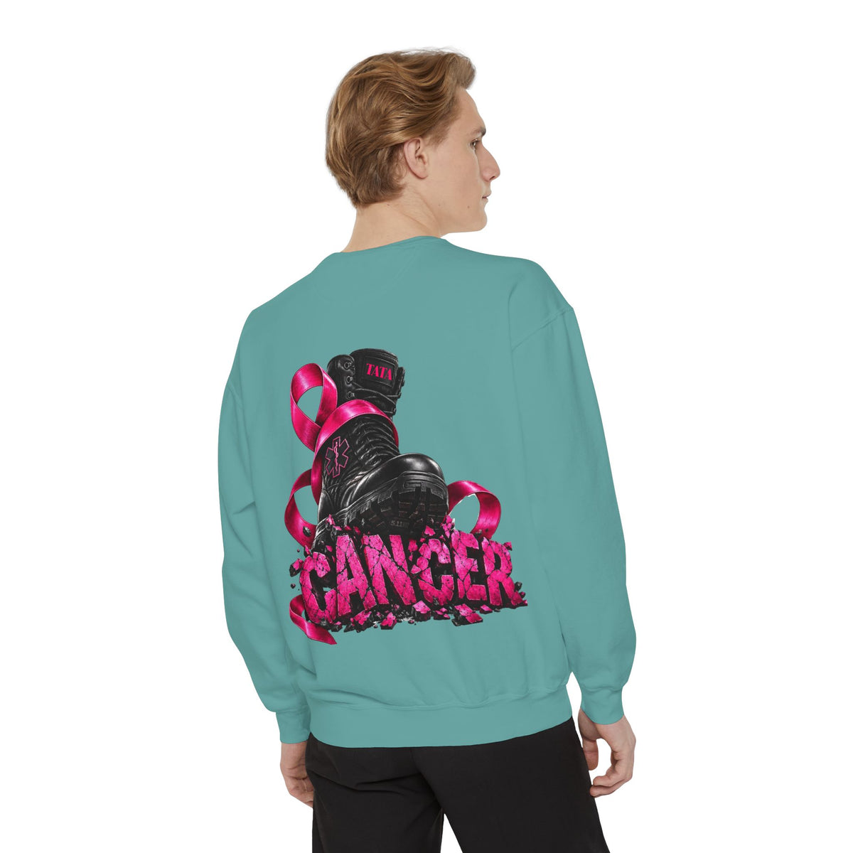 Cancer Awareness Sweatshirt  EMS Edition– Pink Ribbon Fighter Graphic Crewneck