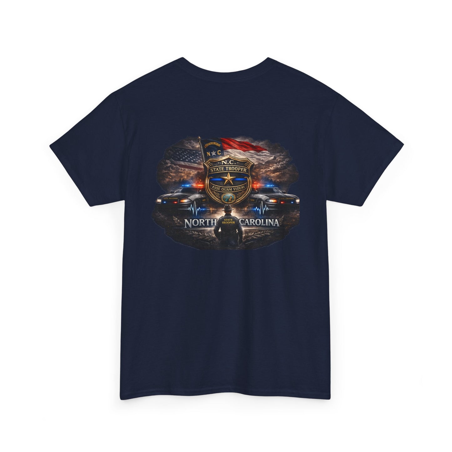 Sworn to serve-State Trooper Badge North Carolina T‑Shirt – Motto