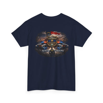 Sworn to serve-State Trooper Badge North Carolina T‑Shirt – Motto