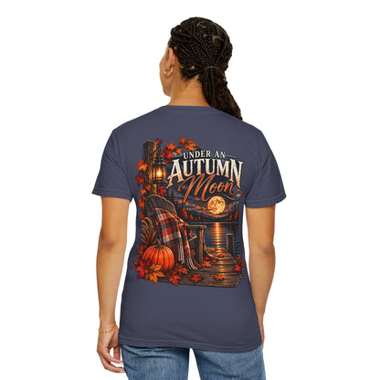 Under an Autumn Moon T-Shirt | Fall Lake Scene, Pumpkins & Plaid
