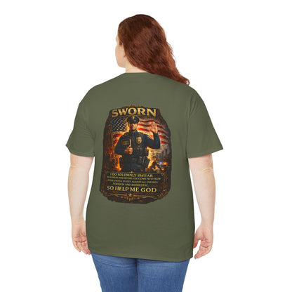 Law Enforcement Oath T-Shirt — Sworn Police Tribute Tee