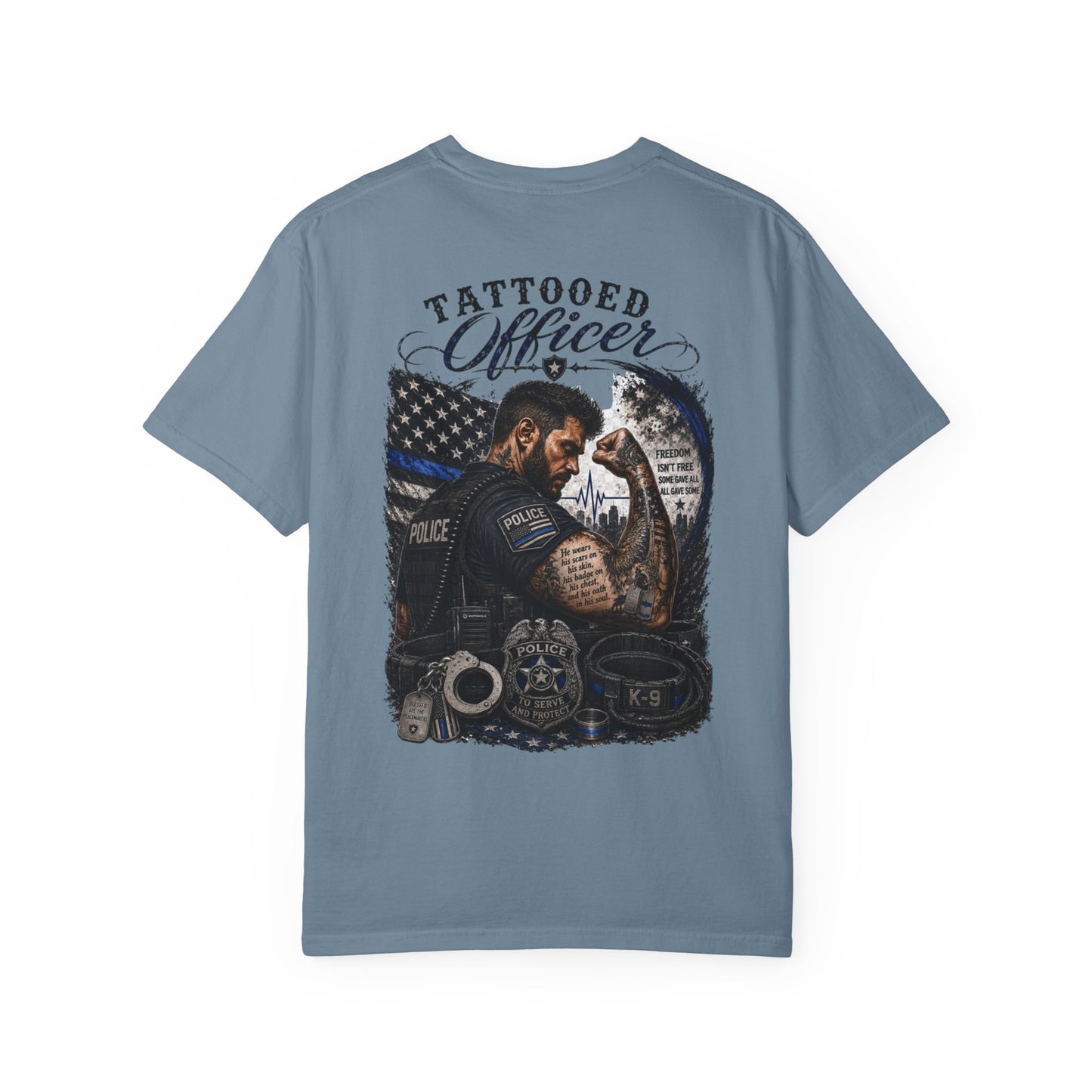 Thin Blue Line Tribute K-9 Police T-Shirt — To Serve & Protect