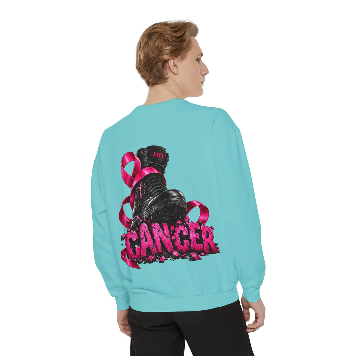 Cancer Awareness Sweatshirt  EMS Edition– Pink Ribbon Fighter Graphic Crewneck
