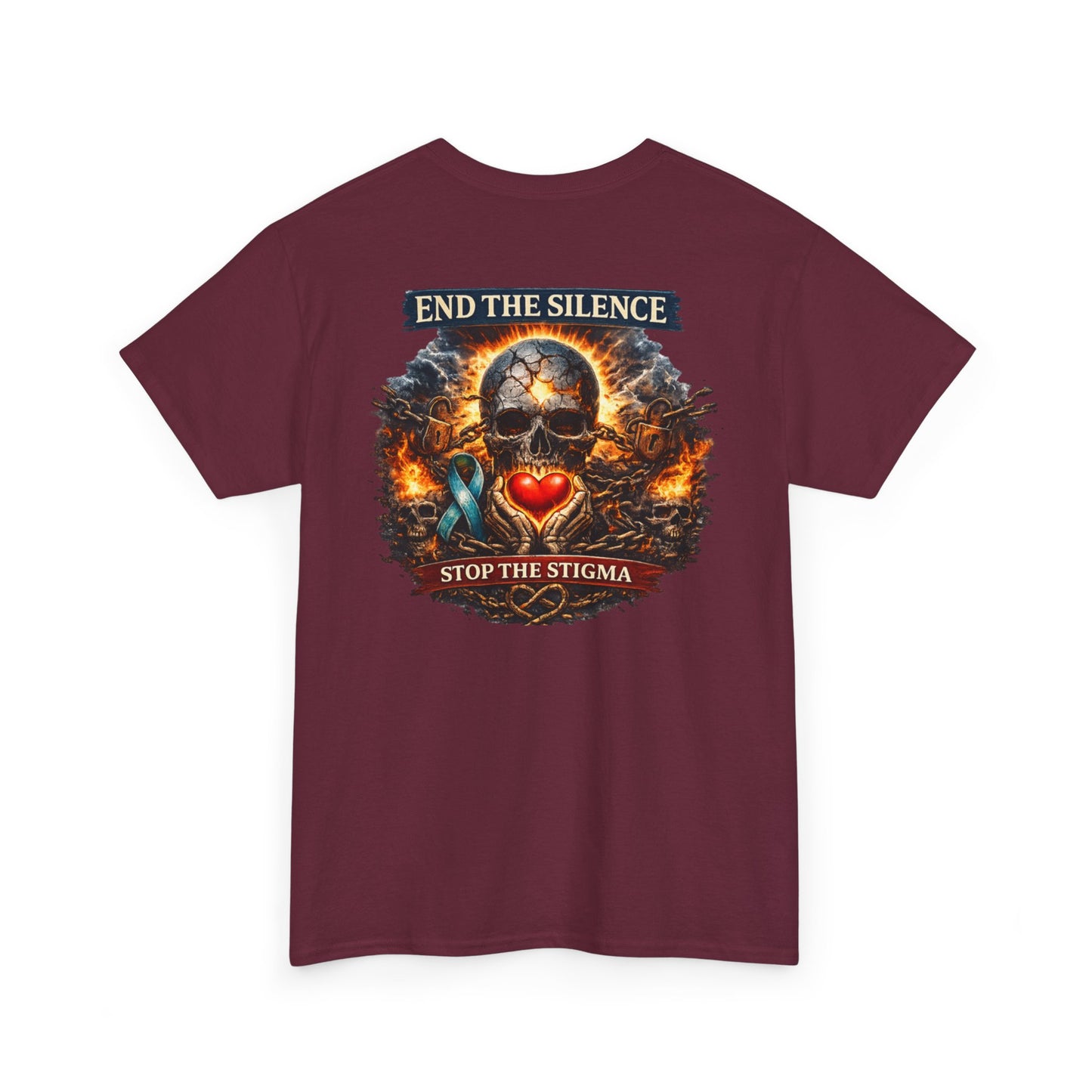End The Silence Skull Mental Health Awareness Tee | Stop The Stigma