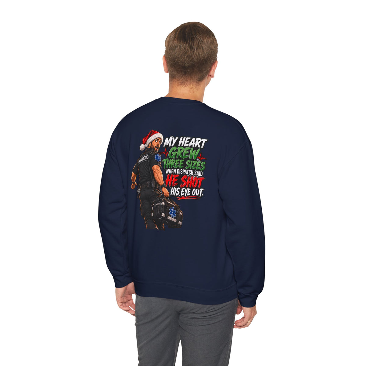 Funny Paramedic Christmas Shirt, My Heart Grew Three Sizes, EMS Holiday T-Shirt, EMT Christmas Gift, First Responder Humor