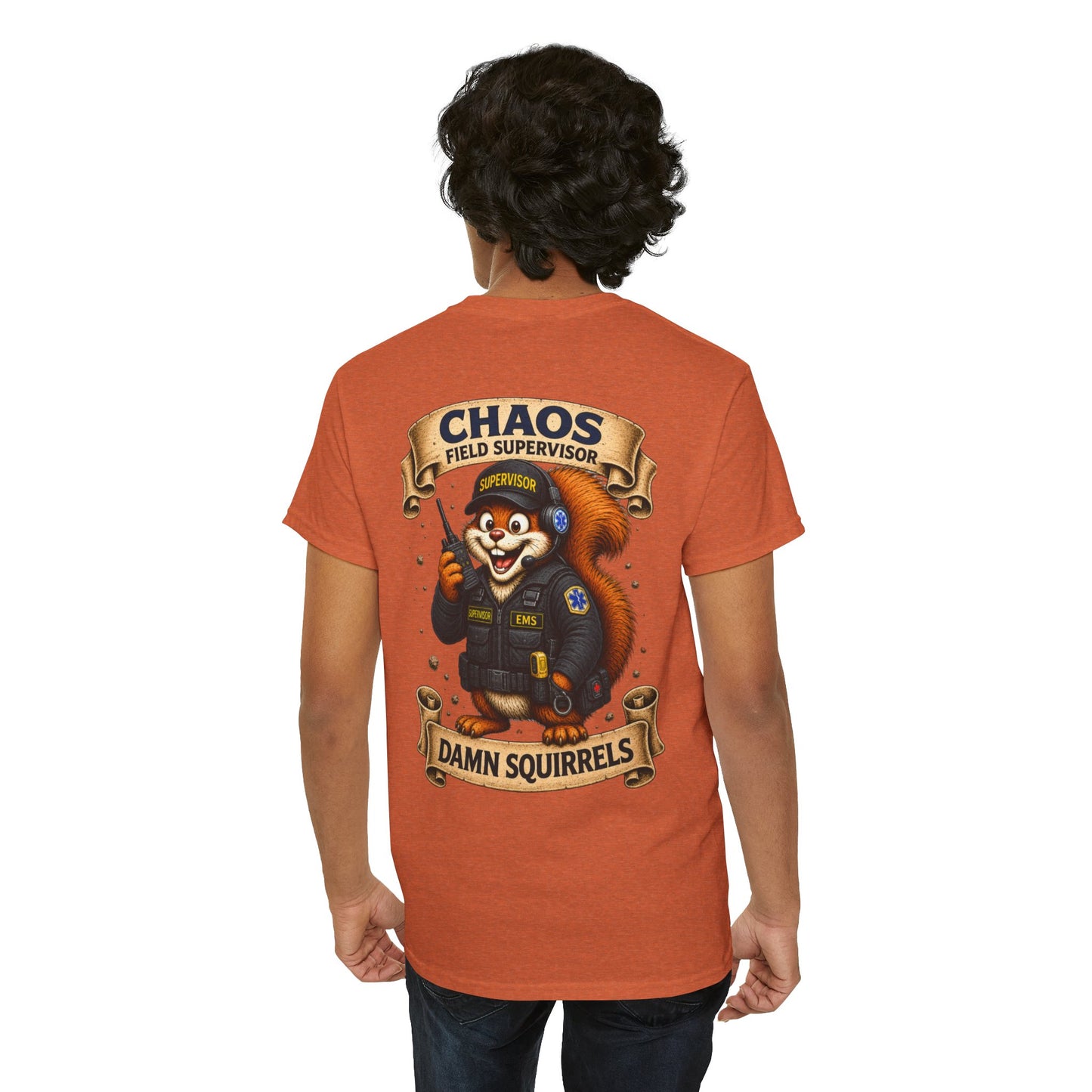 EMS Field Supervisor 'Chaos Squirrel' T-Shirt — Funny EMS Supervisor Gift