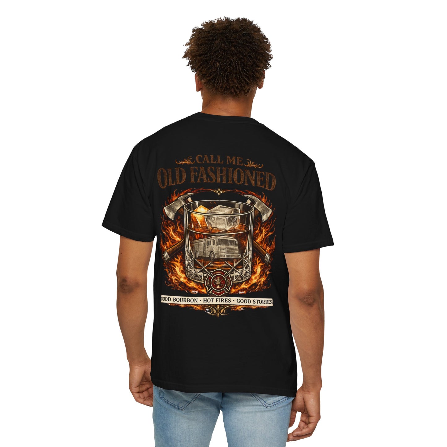 Firefighter Bourbon & Brotherhood T-Shirt — "Call Me Old Fashioned"