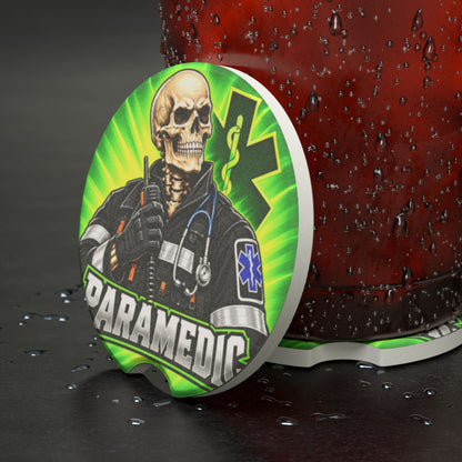 Paramedic Skull Soapstone Car Coaster — EMS Drink Holder Protector