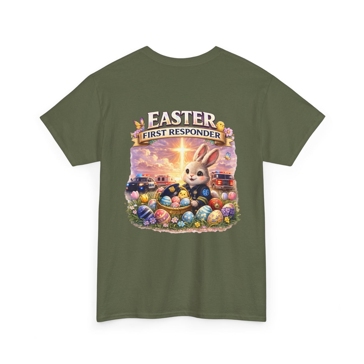 First Responder Easter T-Shirt — Cute EMS, Firefighter & Police Holiday Tee