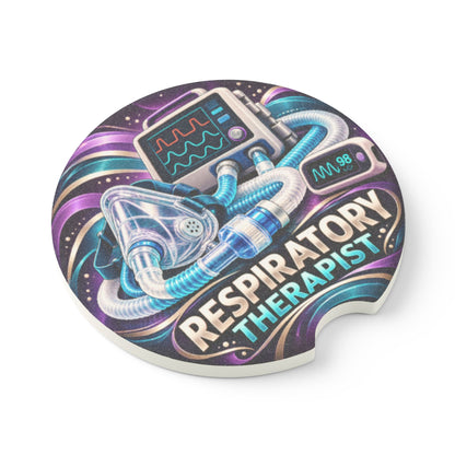 Respiratory Therapist Car Coaster — Soapstone Drink Holder with Ventilator Design