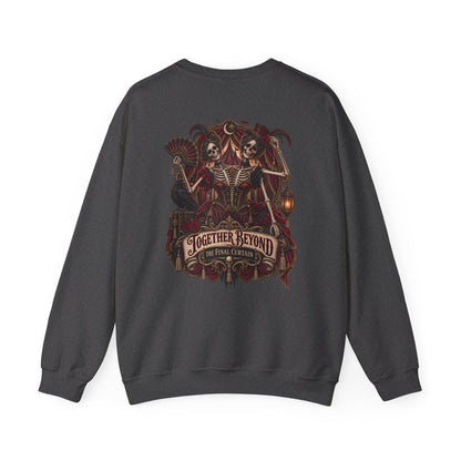 Together Beyond the Final Curtain | Gothic Sideshow Skeleton Halloween Shirt