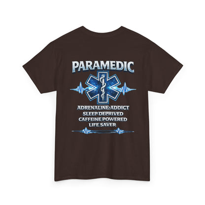 Adrenaline & Caffeine EMT Paramedic Tee | First Responder Typography