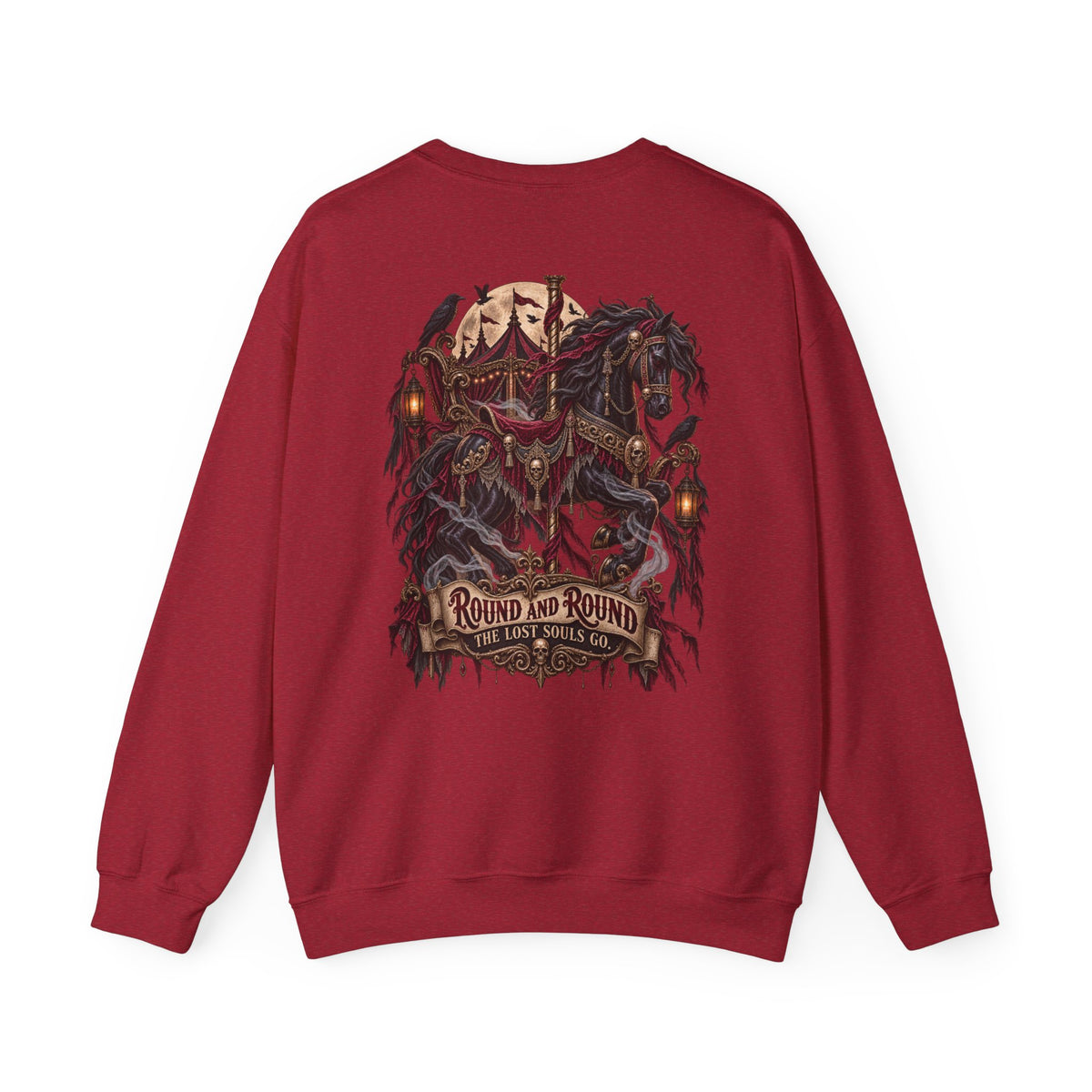 Round and Round the Lost Souls Go | Haunted Carousel Gothic Circus Shirt