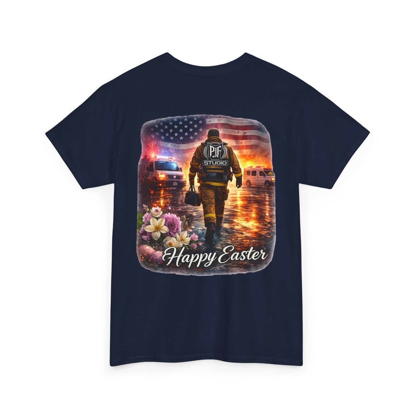 Firefighter Happy Easter T-Shirt — First Responder Gift