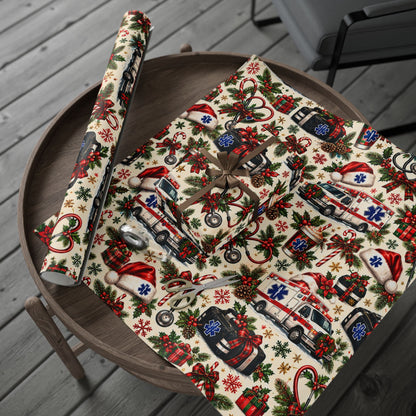 Wrapping Paper – Christmas Emergency Medical Services Design