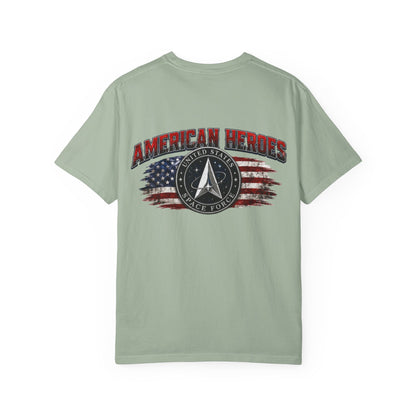 American Heroes T‑Shirt — U.S. Space Force Tribute with Flag Graphic