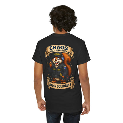 EMS Field Supervisor 'Chaos Squirrel' T-Shirt — Funny EMS Supervisor Gift