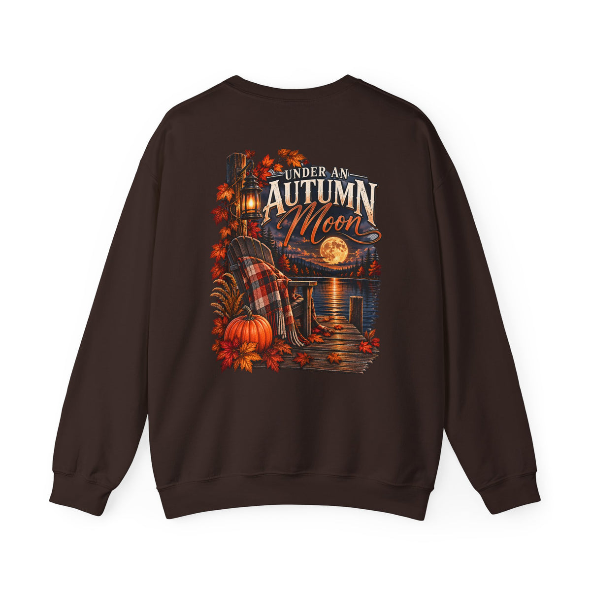 Under My Autumn Moon Sweatshirt | Cozy Pumpkin Plaid Cabin Fall Design