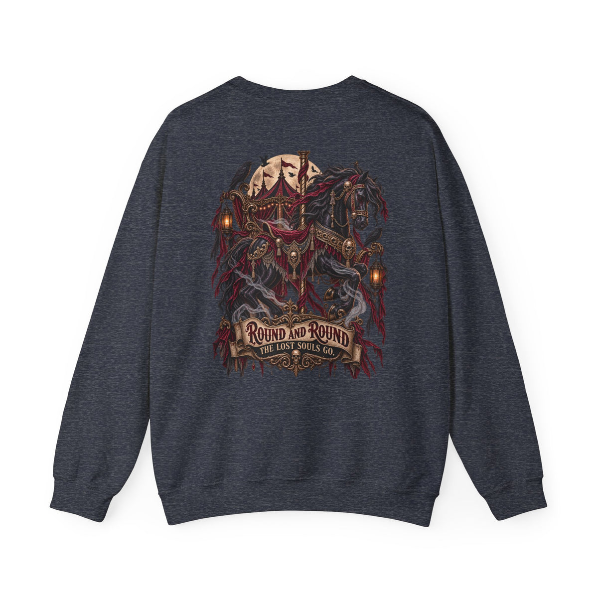 Round and Round the Lost Souls Go | Haunted Carousel Gothic Circus Shirt