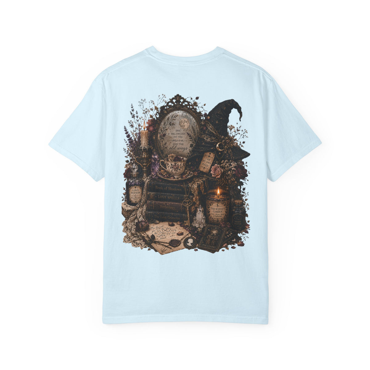 Witchy Altar Illustration T-Shirt | Tarot, Moon, Candles