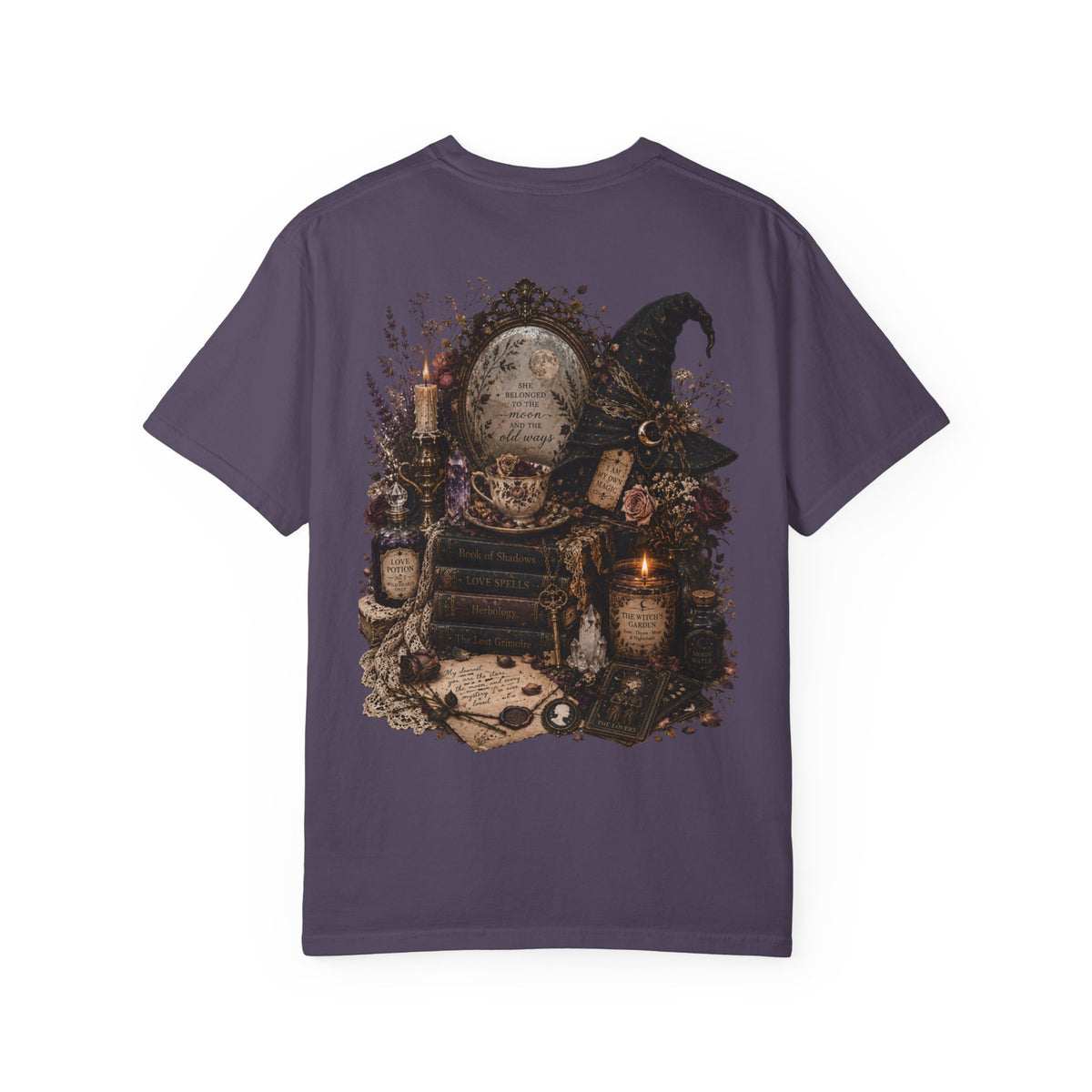 Witchy Altar Illustration T-Shirt | Tarot, Moon, Candles