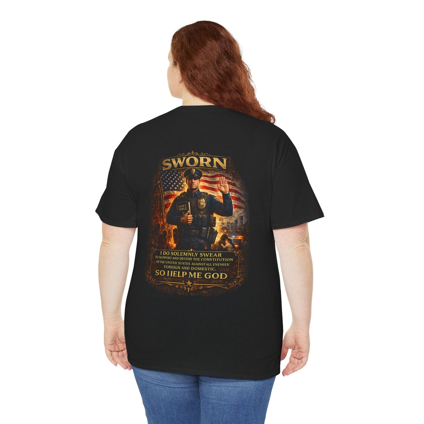 Law Enforcement Oath T-Shirt — Sworn Police Tribute Tee