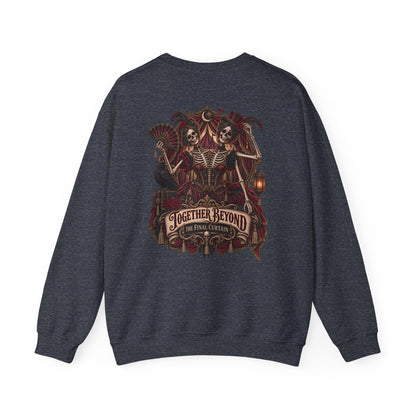 Together Beyond the Final Curtain | Gothic Sideshow Skeleton Halloween Shirt