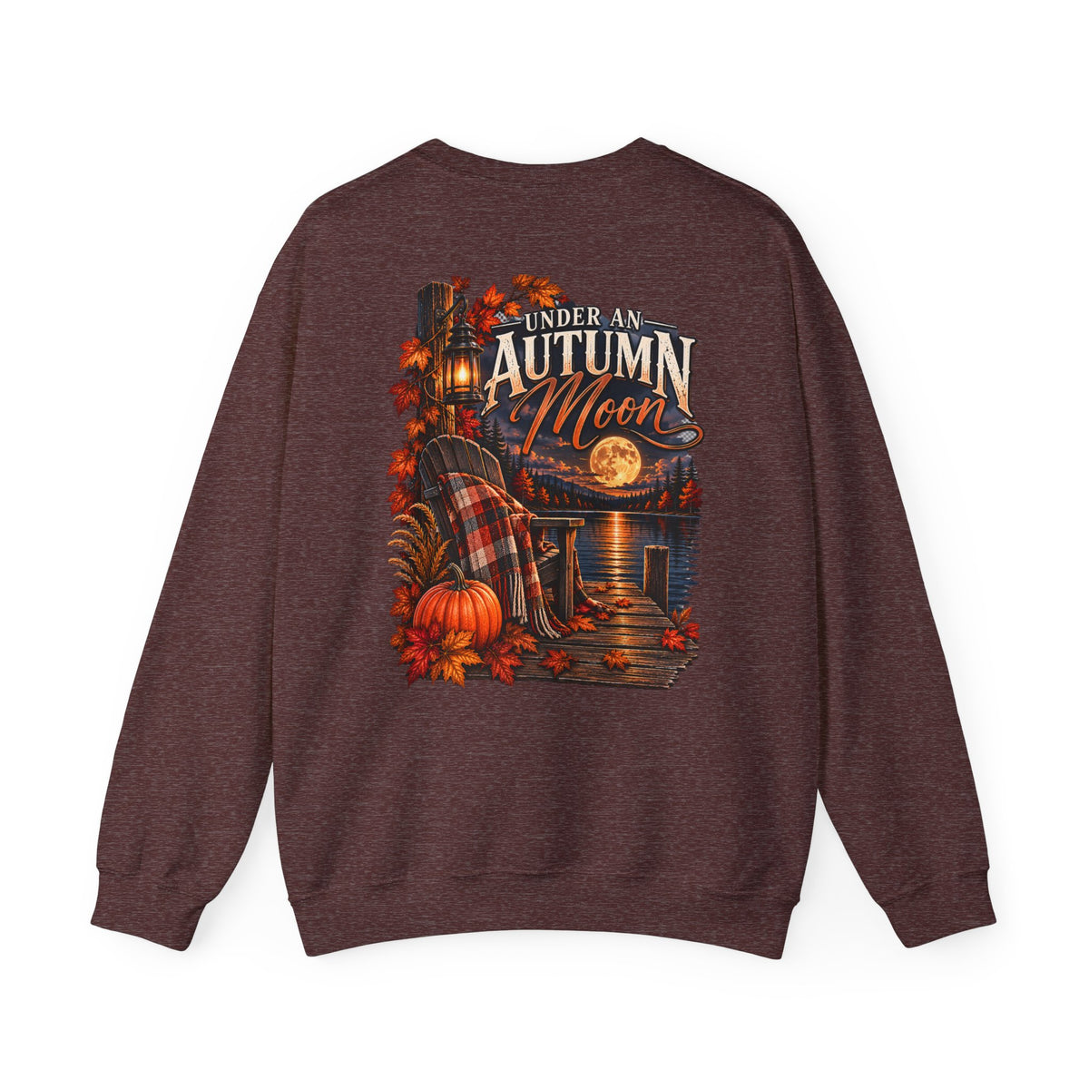 Under My Autumn Moon Sweatshirt | Cozy Pumpkin Plaid Cabin Fall Design