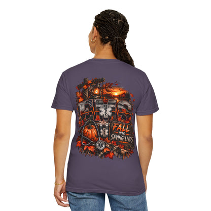 EMS Fall Into Saving Lives | Fall Paramedic EMT T-Shirt & Sweatshirt | First Responder Autumn Apparel