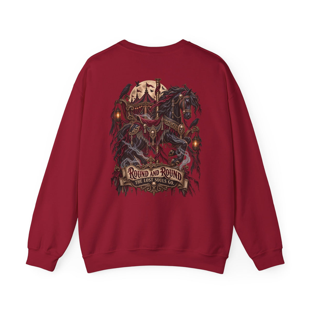 Round and Round the Lost Souls Go | Haunted Carousel Gothic Circus Shirt