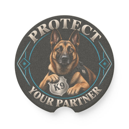 Protect Your Partner K9 German Shepherd Soapstone Car Coaster