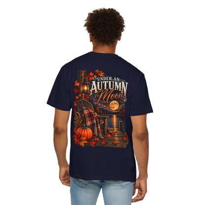 Under an Autumn Moon T-Shirt | Fall Lake Scene, Pumpkins & Plaid