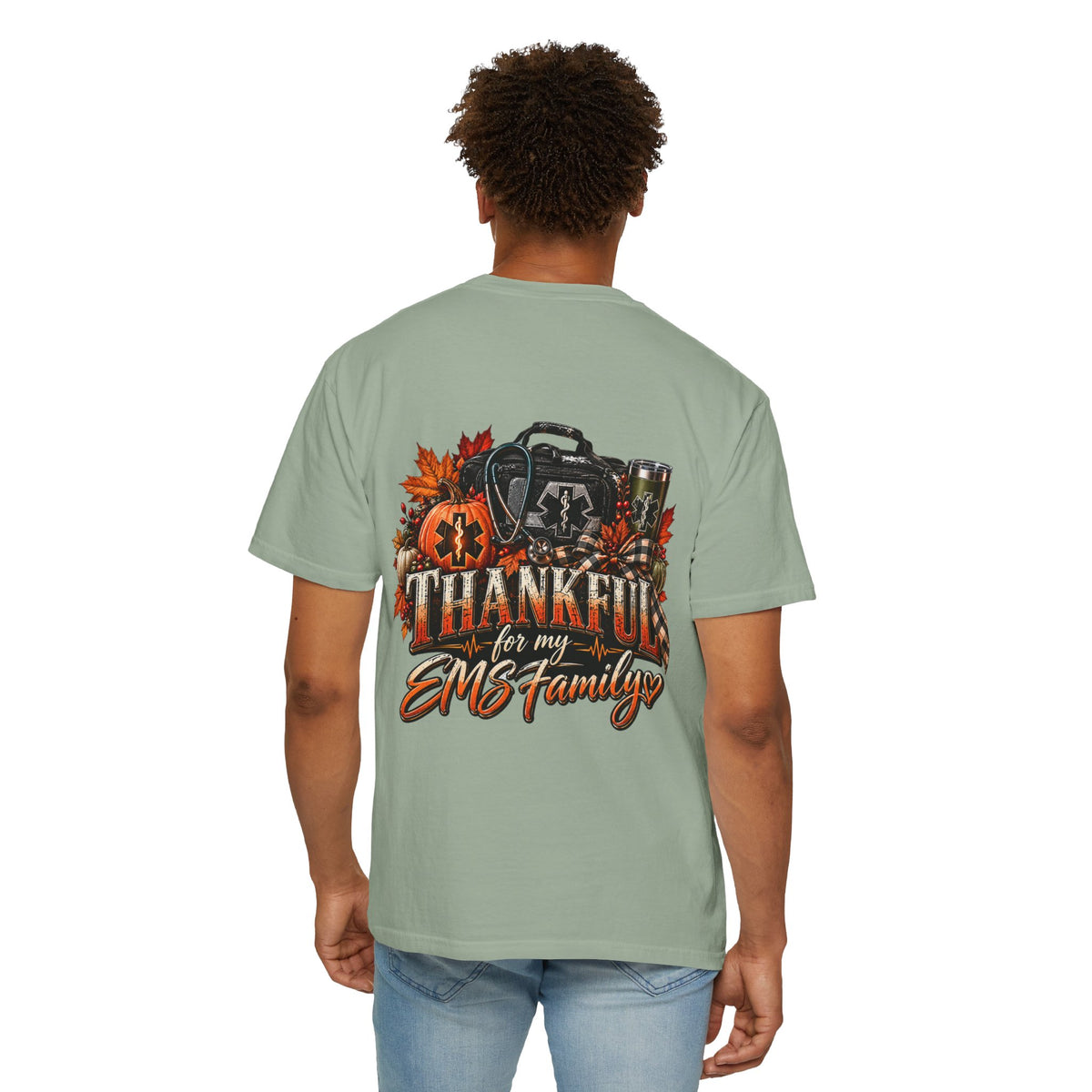 Thankful for My EMS Family Shirt | Paramedic Thanksgiving Sweatshirt | EMT Fall Shirt | First Responder Gift | EMS Crewneck or T-Shirt