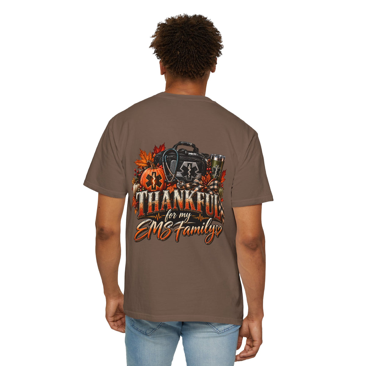 Thankful for My EMS Family Shirt | Paramedic Thanksgiving Sweatshirt | EMT Fall Shirt | First Responder Gift | EMS Crewneck or T-Shirt