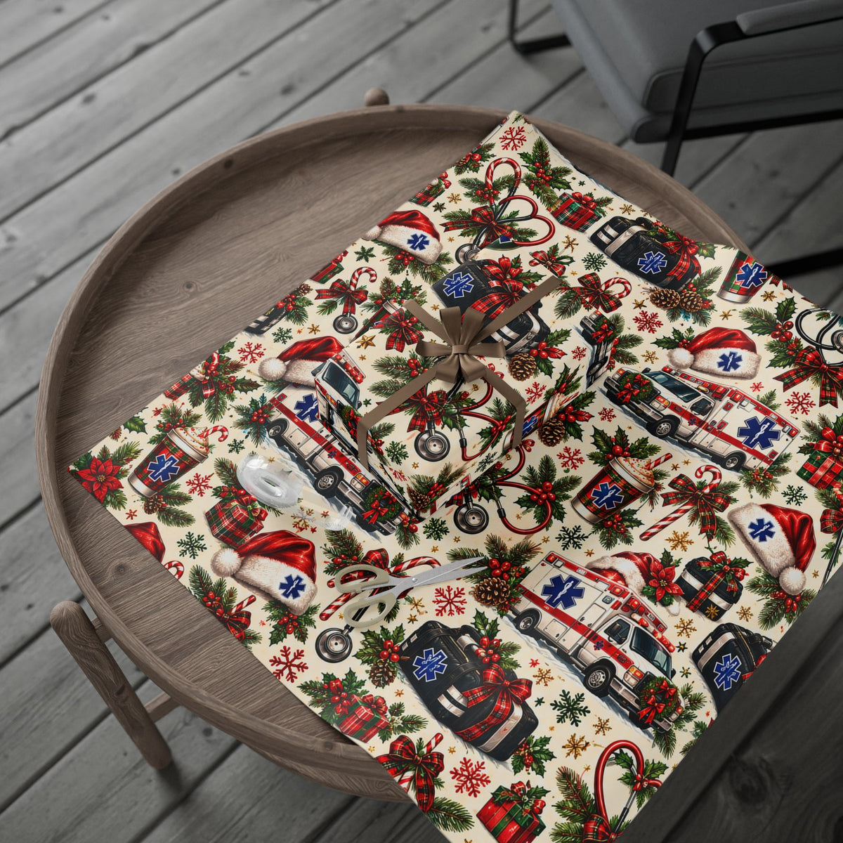 Wrapping Paper – Christmas Emergency Medical Services Design