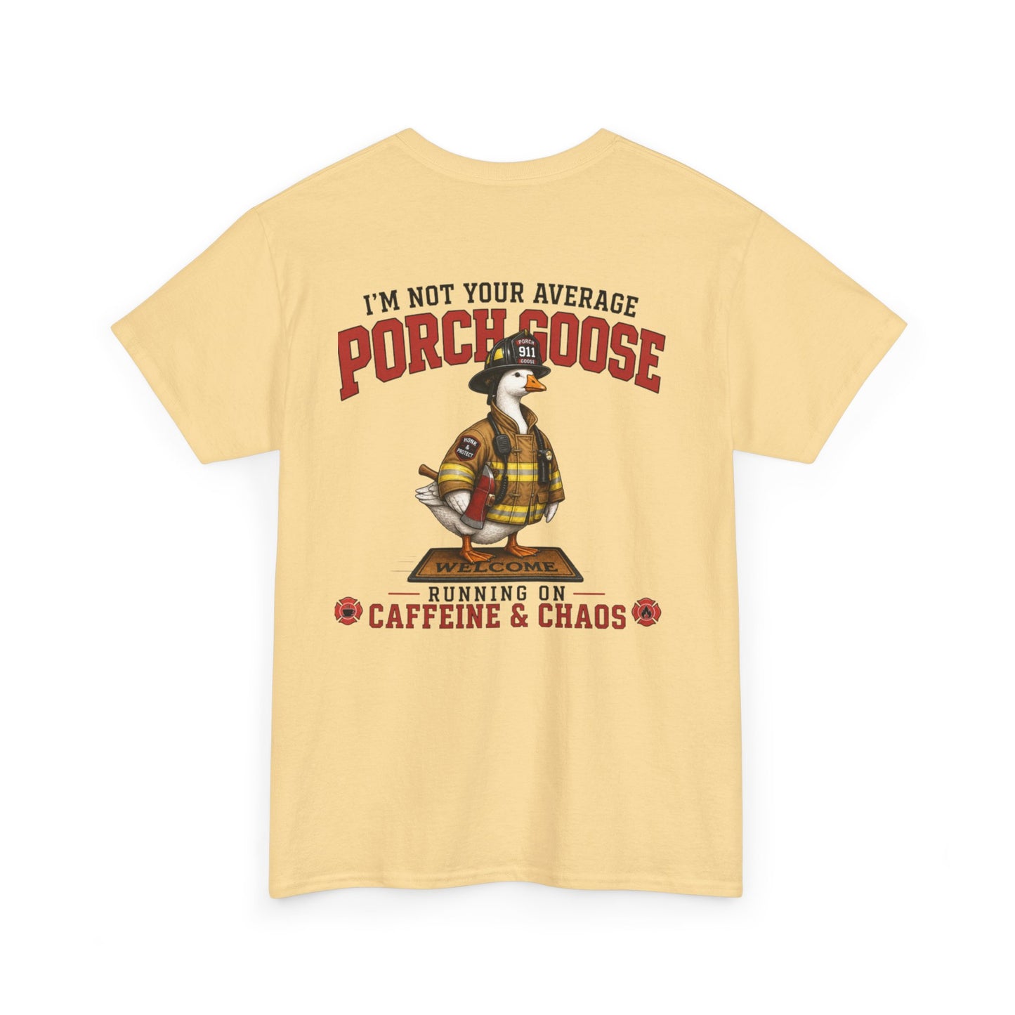 Firefighter Porch Goose T-Shirt — Show Off Your Porch Goose & Support Firefighters