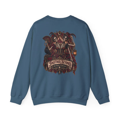 Together Beyond the Final Curtain | Gothic Sideshow Skeleton Halloween Shirt