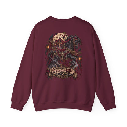 Round and Round the Lost Souls Go | Haunted Carousel Gothic Circus Shirt