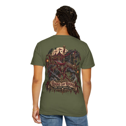 Round and Round the Lost Souls Go | Haunted Carousel Gothic Circus Shirt