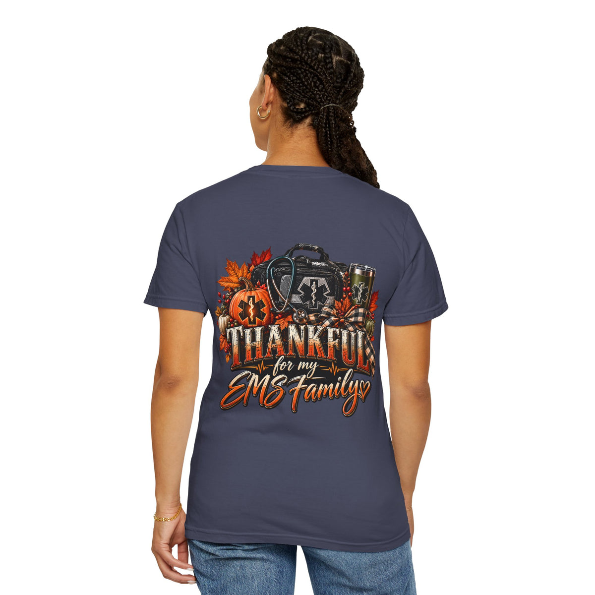 Thankful for My EMS Family Shirt | Paramedic Thanksgiving Sweatshirt | EMT Fall Shirt | First Responder Gift | EMS Crewneck or T-Shirt