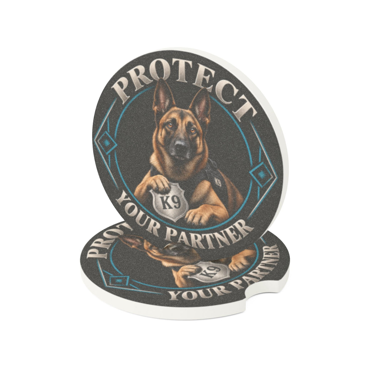 Protect Your Partner K9 German Shepherd Soapstone Car Coaster
