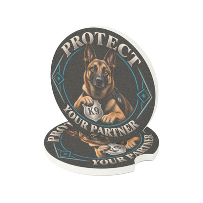 Protect Your Partner K9 German Shepherd Soapstone Car Coaster