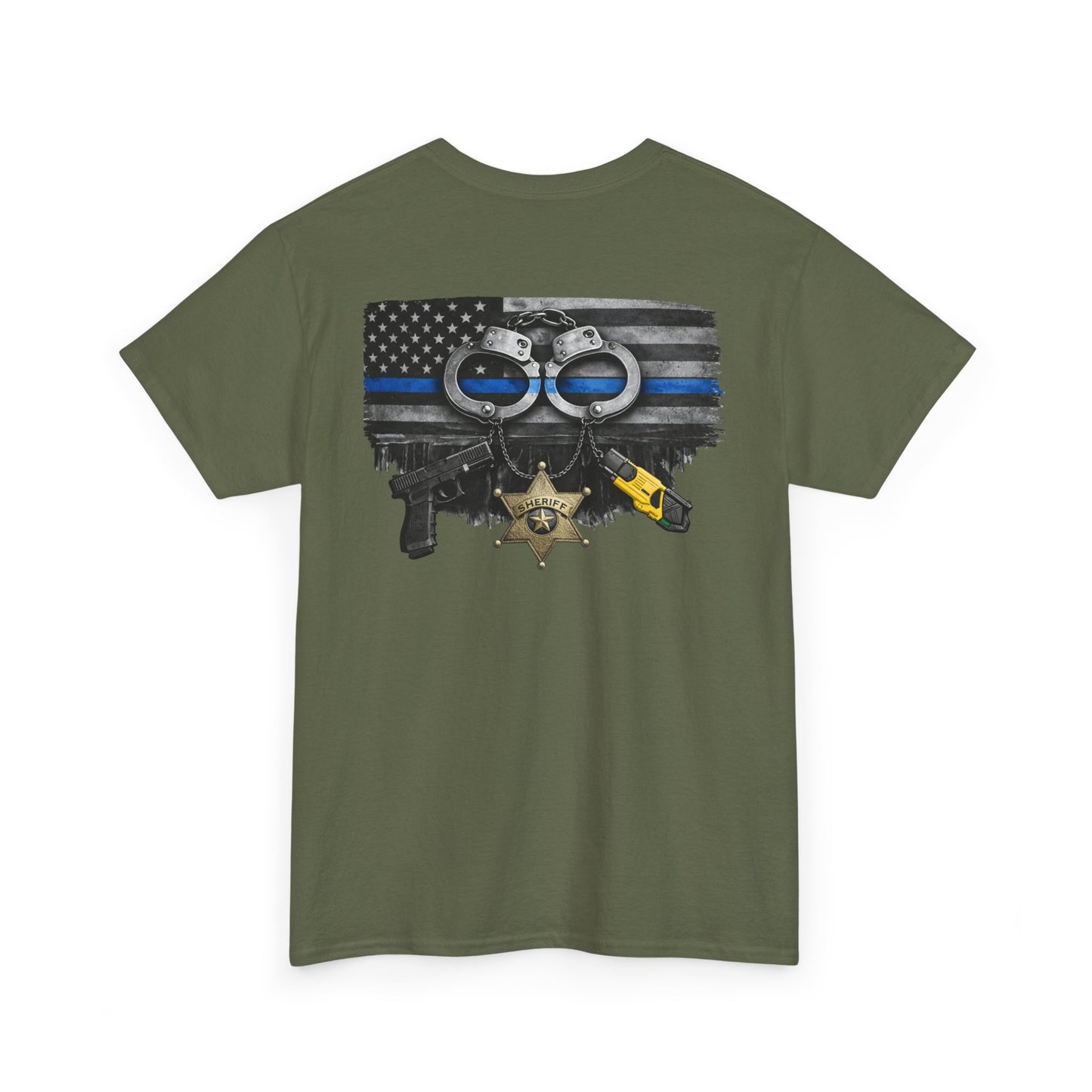 Blue Line Flag Police Support T-Shirt, police gift, officer gear