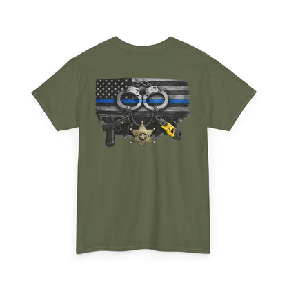 Blue Line Flag Police Support T-Shirt, police gift, officer gear